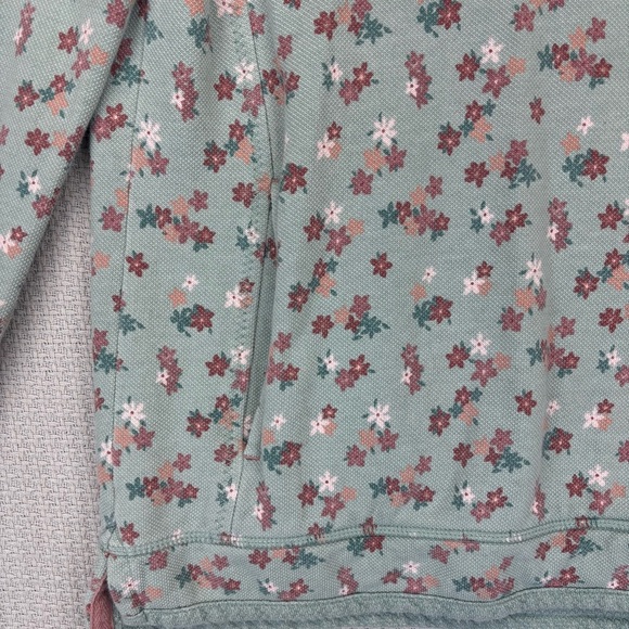 Fat Face The Airlie Sweatshirt Jumper 1/4 Zip Floral Print Blue Cotton Pocket 4 - Picture 5 of 9